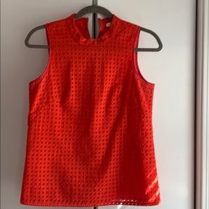 Crew factory red eyelet shirt